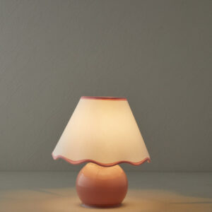 Lorinda Cam Abajur 22x25 cm Pembe